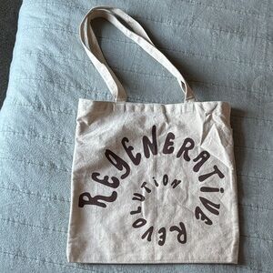 Christy Dawn Regenerative Revolution Canvas  Cream and brown Tote Bag